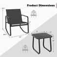 thumbnail image 3 of Gymax 3 Piece Rocking Bistro Set Patio Furniture Set w/ 2 Rocking Chairs & Glass-Top Coffee Table, 3 of 10