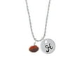 thumbnail image 2 of Delight Jewelry Resin Football Silvertone Script Initial Disc - H - Charm Necklace, 20"+3", 2 of 4