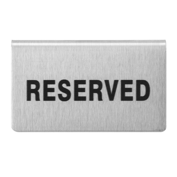 OUNONA Stainless Steel Reserved Card for Party Use Seat Sign Wedding Business Event Supply Durable Metal Name Tag 1pc 2.0x1.2in