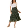 thumbnail image 2 of MODA NOVA Juniors Floral Print Elastic Waist Ruffle Maxi Tiered Skirt, 2 of 5
