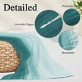thumbnail image 3 of Turquoise Ombre Pillow Covers 16"x24", Modern Abstract Art Ocean Oil Painting Soft Brushed Microfiber Breathable Throw Pillow Covers, Pillowcase with Zipper for Couch Sofa Bedroom Living Room, 3 of 9