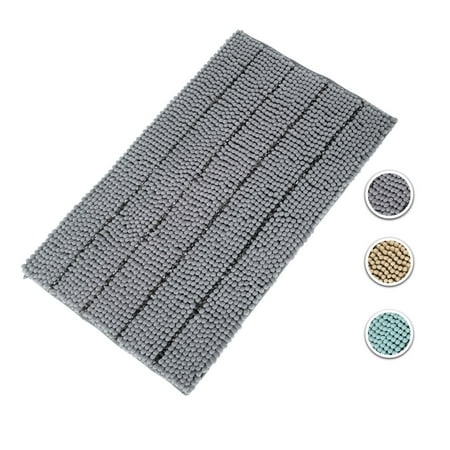 - Cloud Mountain Non-Slip Bathroom Rugs Chenille Bath Rugs Microfiber Floor Mat Fast Water Absorbent 24