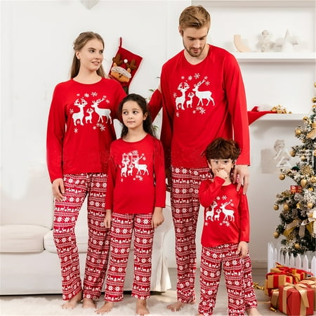 

Mom Daughter Matching Outfit Family Christmas Pajamas Boy Girls Childrens Christmas Pjs Clothes Red