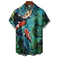 thumbnail image 2 of Camisas hawaianas para hombre, camiseta informal con estampado 3D de peces, camiseta de verano de gran tamaño con estampado de dibujos animados, elegante camisa de playa para vacaciones, 2 of 5