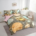 thumbnail image 3 of Castle Fairy Cute Animal Sloth Twin Bedding Sets 7-Piece for Preppy Child,Galaxy Planet Bedding Comforter Set Microfiber,Starry Sky Breathable Sheet Sets,Gradient Home Decor,Reversible, 3 of 8