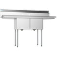 thumbnail image 4 of KoolMore 60 in. Two Compartment Stainless Steel Commercial Sink with 2 Drainboards, Bowl Size 15"x 15"x 12", 4 of 9