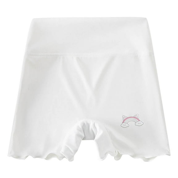 adviicd Girls Shorts Girls Bike Shorts Kids Basic Summer Shorts for Running Dance (White,3-4 Years)
