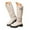 White, variant on UngA Woman Boots Wide Toe Box Motorcycle Biker Riding Boots with Buckles Round Toe Dress Boots with Low Chunky Heel Boots for Women Mid Calf Black,Size 7.5