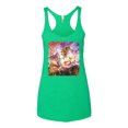 thumbnail image 2 of Wild Bobby, Unicorn Fanstasy Rainbow Castle Tri-Blend Racerback Tank Top, Envy, Small, 2 of 3