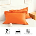 thumbnail image 4 of 2 Pack Standard Brushed Microfiber Pillow Shams with 2" Flange, Super Soft and Cozy, Wrinkle, Fade, Stain Resistant Sham, Orange, 20x26 inches, 4 of 8
