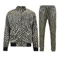 thumbnail image 1 of G-Style USA Men's Leopard Brown Velvet Velour Tracksuit Set ST862 - Leopard Brown - Large, 1 of 6