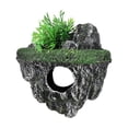 thumbnail image 2 of Floating Aquarium Rock Cave Ornament, 6.3x5.1in Artificial Moss Floating Stone Fish Tank Decor with Simulated Green Plants, 2 of 7