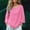 Hot Pink, variant on Endives Women's Cotton Linen Shirt 3/4 Sleeve Round Neck Solid Color Loose Top Womens Blouse Summer T Shirt Top Hot Pink