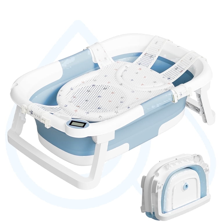 Foldable Baby Bathtub with Thermometer and Soft Net photo 1