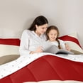 thumbnail image 4 of Homewish Abstract Wave Lines Full Size Comforter Sets,Mid Century Modern Bedding Comforter Set,Red,Reversible,3pcs,1 Comforter and 2 Pillowcases, 4 of 7