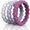 White, Lilac, Radiant orchid, variant on Stars Collection by Rinfit - Silicone Rings for Women - 3 Rings Pack