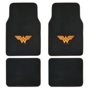 DC Comincs Wonder Woman Car Floor Mats - 4 Pieces Set Carpet Protection, Original License Item