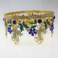 thumbnail image 4 of Tiara Impreso con Mariposa con Diamante Artificial Decoración de de Halloween Disfraz de Cumpleaños Azul profundo, 4 of 9