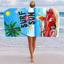 LACKUST Surf-Themed Beach Towel - Sand-Resistant Quick-Dry for Pool & Travel, Long Non-Woven Towel