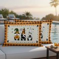 thumbnail image 4 of Happy Halloween Outdoor Waterproof Pillow Covers, Gnomes Pumpkins Cat Orange Black Plaid Decorative Rectangle Throw Pillowcase Sofa Cushion Sham for Patio/Couch/Chair, 20"x12" 2 Pack, 4 of 8