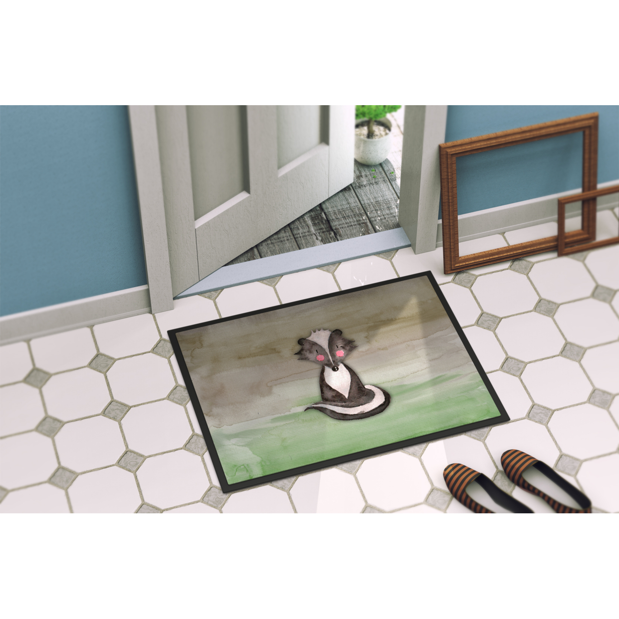 Badger Watercolor Door Mat