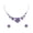 Violet, variant on Gorgeous Violet Light Purple Crystal Floral Necklace Earrings Set