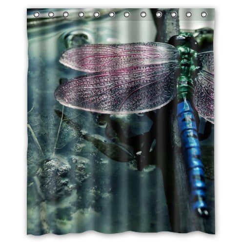 MOHome Beautiful Dragonfly Shower Curtain Waterproof Polyester Fabric
