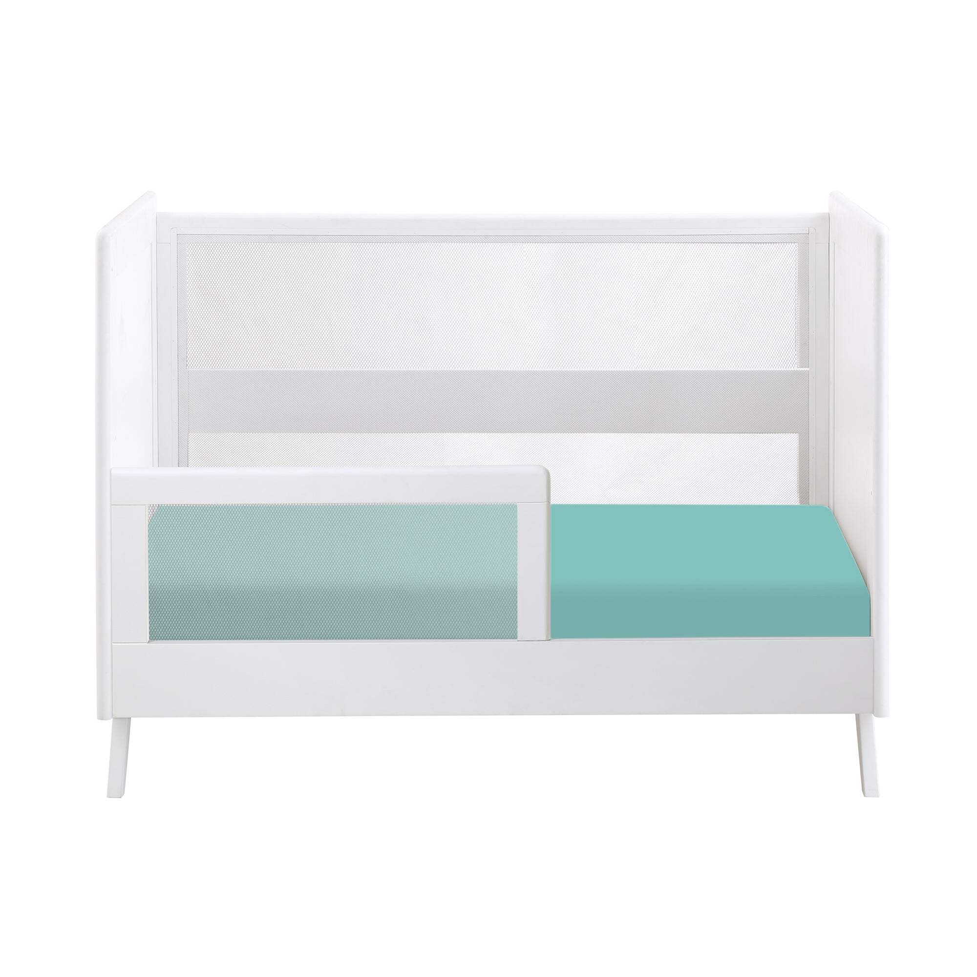 BreathableBaby Cotton Percale Fitted Sheet, For 52" x 28"/132 x 71 cm Crib Toddler Bed Mattress, Aqua (2-Pack)
