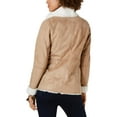 thumbnail image 2 of Style & Co Faux Suede Faux Fur Drape Coat Saddle/Cream L, 2 of 2
