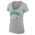 thumbnail image 2 of Women's G-III 4Her by Carl Banks Heather Gray Boston Celtics Filigree Logo V-Neck Fitted T-Shirt, 2 of 3