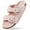 Pink, variant on Womens Fuzzy Footbed Sandals Comfort Faux Open Toe Cork Slides Winter House Sandals