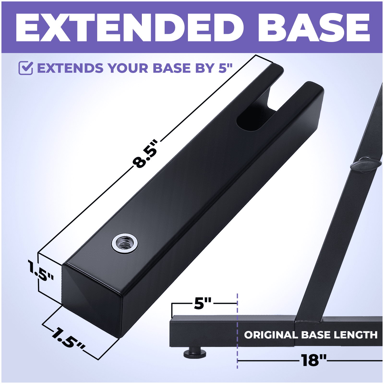 Liquid Stands Piano Stand Extender for Extra Security and Durability for 2-Tier Keyboard Stand - Extender for Wider Base to Keep Keyboard Stand Stable