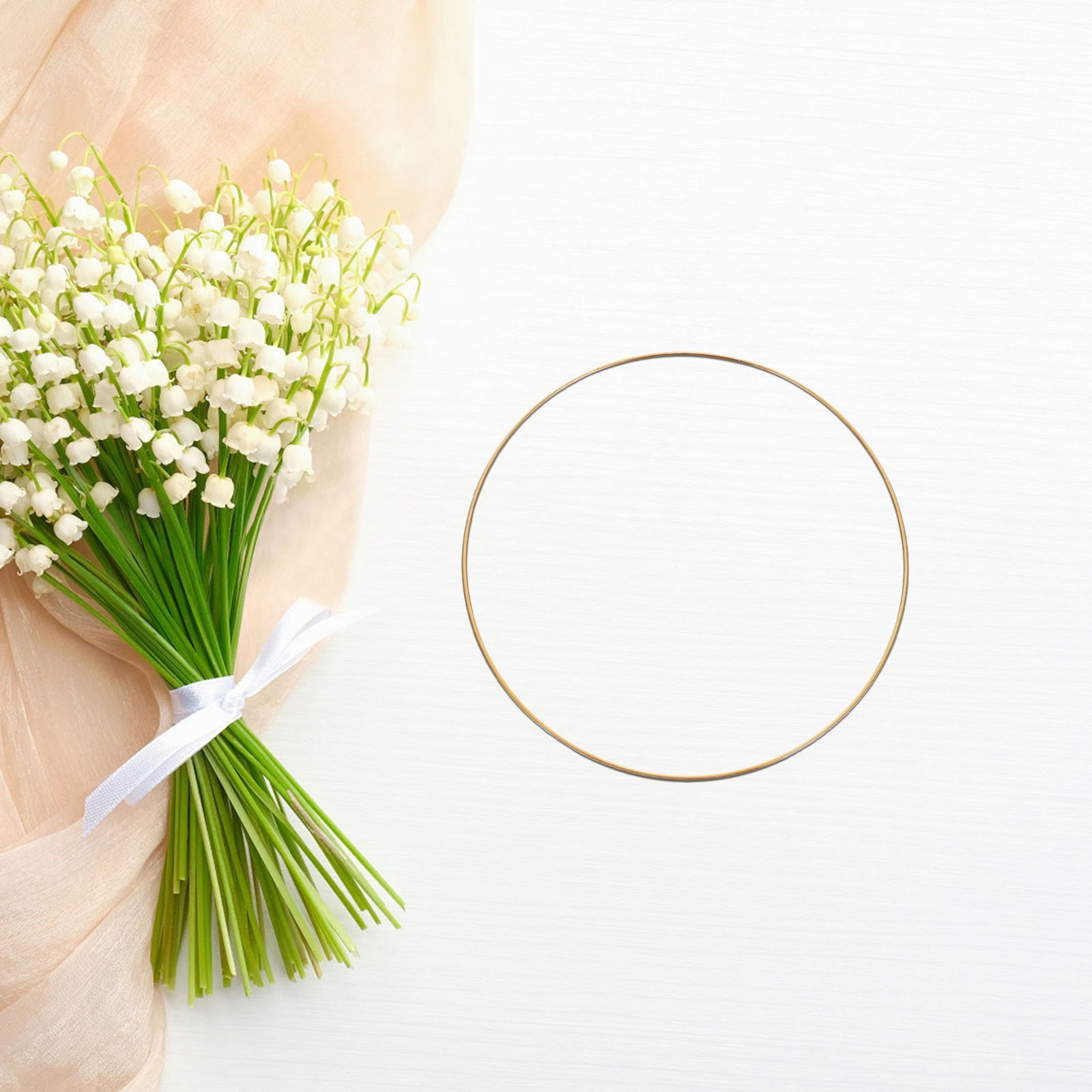 WEAVILUX 3Pcs Plated Gold Iron Wreath Frames for Crafts Dream Catcher Hoops Floral Hanging Boho Wall Decor