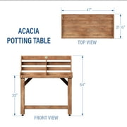 Backyard Discovery 47 Acacia Wood Garden Potting Bench & Serving Bar, Storage Shelf