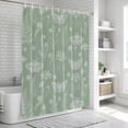 thumbnail image 5 of Sage Green Butterfly Botanical Bathroom Shower Curtains with 12 Hooks Polyester Waterproof Shower Curtain for Stalls and Bathtubs Summer Plants Line Art Decorative Bathroom Curtain 72x78 Inches, 5 of 7