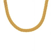 Vintage braided necklace, titanium steel lace bracelet clavicle chain, gold