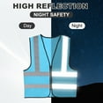 thumbnail image 4 of Uxcell High Visibility Reflective Safety Vest, Class 4 Construction Work Vest Smooth Zipper Front for Construction Safety Use Sky Blue, 4 of 7