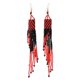 thumbnail image 4 of Pendientes colgantes de gota larga con trenzadas de mujer rojo, 4 of 8