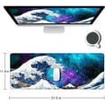 thumbnail image 5 of Large Gaming Mouse Mat/Pad with Non-Slip Rubber Base,Stitched Edge,Desk mat for Laptop,Computer & PC, Wristing Pad for Gamer,Office & Home,11.81''x31.50''x0.12'',Cool Galaxy and Japanese Great Wave, 5 of 6