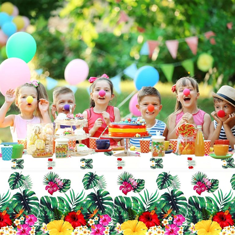 HOWAF 133PCS Hawaiian Luau Party Supplies, Tropical Dinnerware Set