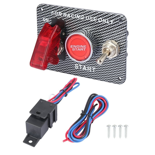 3 in 1 Universal 12V Ignition Switch Panel Kit with Engine Push Button  Toggle Switch for Race Car Boat Truck 