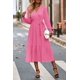 thumbnail image 4 of Vestido PRETTYGARDEN Floral Boho Cruzado con Escote en V y Volantes Maxi M, 4 of 7