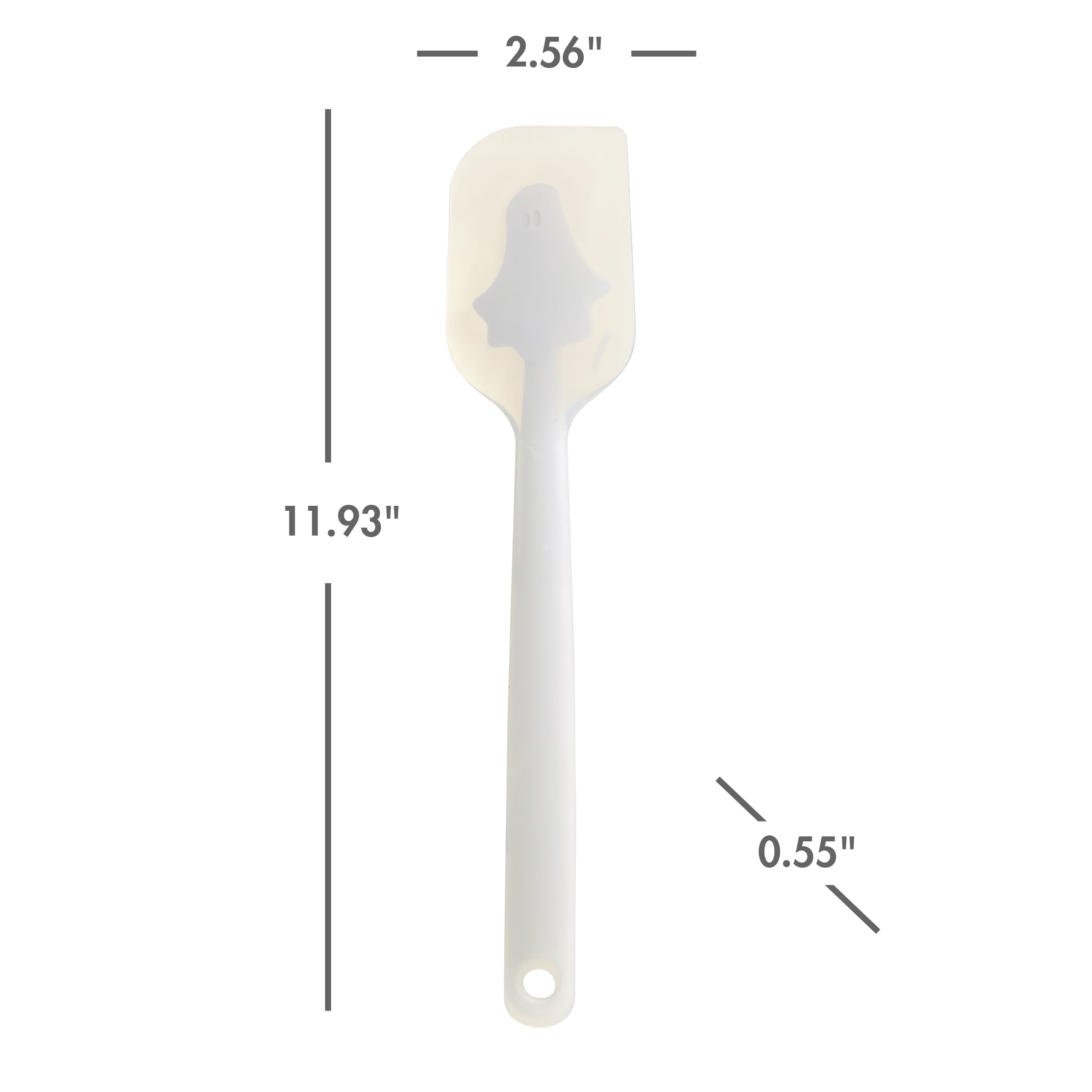 Way to Celebrate 12-Inch Silicone 3D Spatula with Ghost Design in White