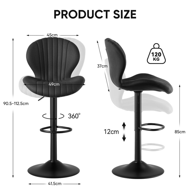 Hawsaiy Bar Stools Set of 4, Modern Swivel Chairs, Pneumatic