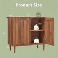 thumbnail image 4 of LEFHDA 31.5" Fluted Sideboard Buffet Cabinet with 2 Doors & Adjustable Shelves, Mid-Century Modern Wood Storage Cabinet with Arched Profile for Dining Room, Kitchen, Living Room, Hallway Set of 2, 4 of 9