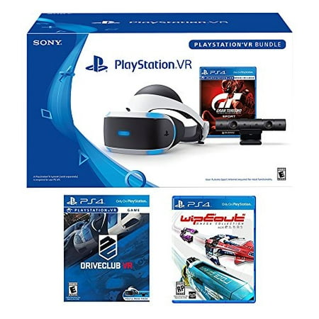 PlayStation VR Racing Complete Bundle (5 Items): PlayStation VR Headset, PSVR Camera, PSVR Gran Turismo Bundle Game, PSVR Wipeout Omega Collection Game and PSVR Driveclub