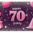 thumbnail image 4 of Vibrant 70th Birthday Banner with Balloons Gift Box and Party Hat Backdrop for Birthday Celebrations Party Decorations Photography Props, 4 of 7