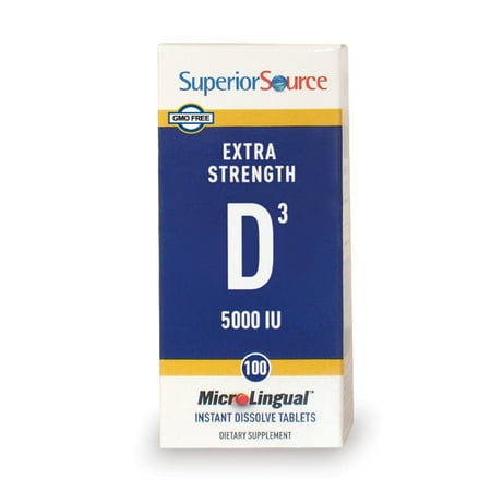 Superior Source Extra Strength Vitamin D3 5,000 IU, MicroLingual® Tablets, 100