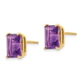 thumbnail image 2 of Primal Gold 14 Karat Yellow Gold 9x7mm Emerald Cut Amethyst Earrings, 2 of 4