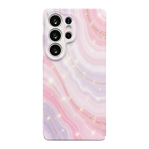 SKLYDDI Multicolor Dreamy Glitter Swirl for Galaxy S25 Ultra Case - Elegant Marble Pattern with Light Spots, TPU, Comfortable Grip, Aesthetic Cute